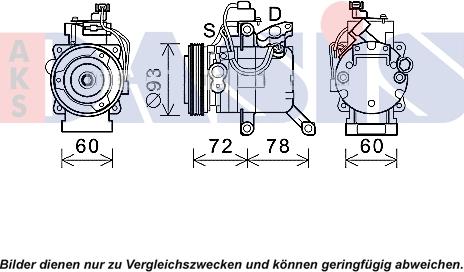 AKS Dasis 852805N - Компрессор кондиционера abcparts.ee