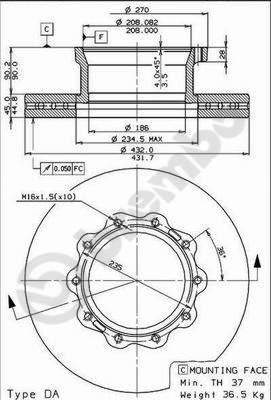AP 44037 - Тормозной диск abcparts.ee