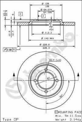 AP 14117 - Тормозной диск abcparts.ee