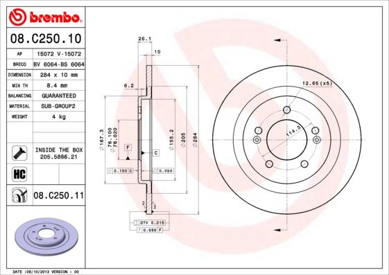AP 15072 V - Тормозной диск abcparts.ee
