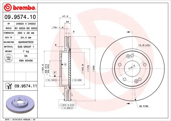 AP 24933 - Тормозной диск abcparts.ee