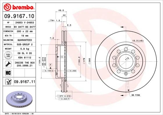 AP 24853 - Тормозной диск abcparts.ee