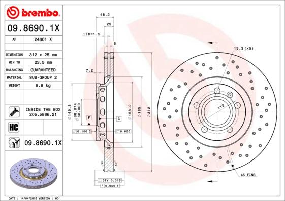 AP 24801 X - Тормозной диск abcparts.ee
