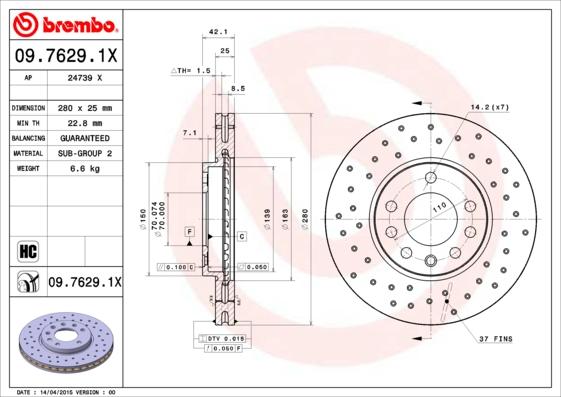 AP 24739 X - Тормозной диск abcparts.ee