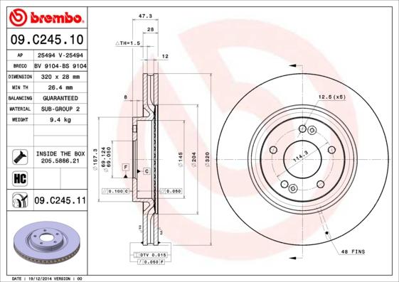 AP 25494 V - Тормозной диск abcparts.ee