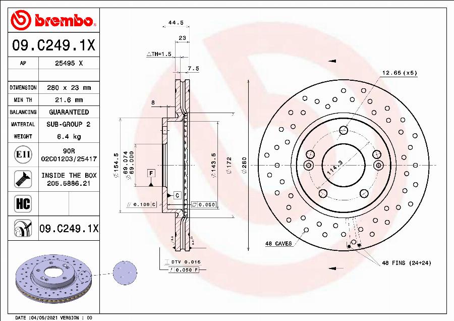 AP 25495 X - Тормозной диск abcparts.ee