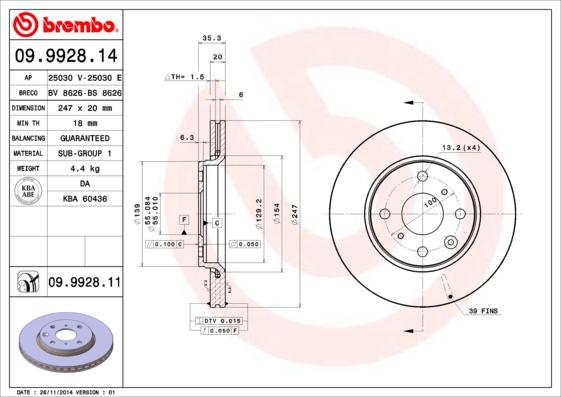 AP 25030 E - Тормозной диск abcparts.ee