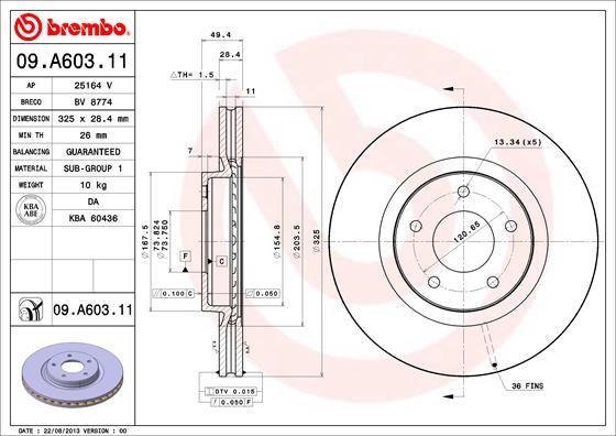 AP 25164 V - Тормозной диск abcparts.ee