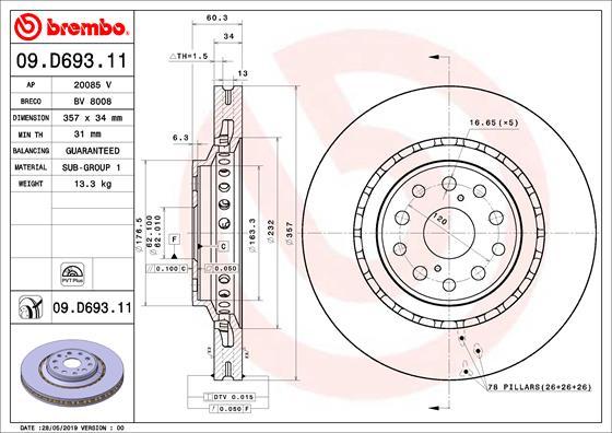 AP 20085 V - Тормозной диск abcparts.ee