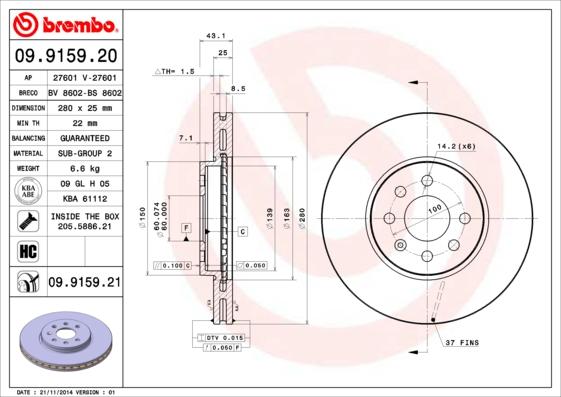 AP 27601 - Тормозной диск abcparts.ee