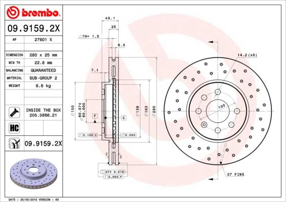 AP 27601 X - Тормозной диск abcparts.ee