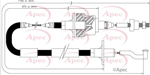 APEC CAB5024 - Трос, управление сцеплением abcparts.ee