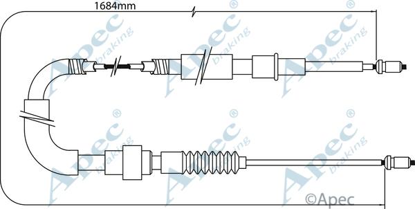 APEC CAB1403 - Тросик, cтояночный тормоз abcparts.ee