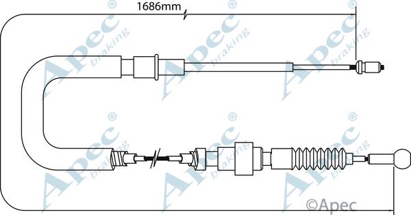 APEC CAB1011 - Тросик, cтояночный тормоз abcparts.ee