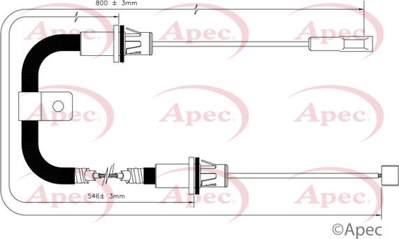 APEC CAB1745 - Тросик, cтояночный тормоз abcparts.ee