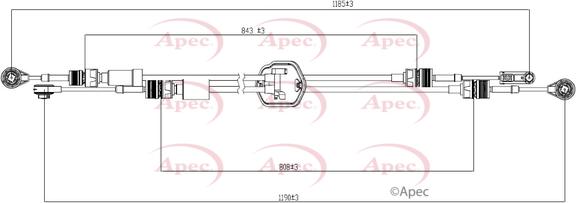 APEC CAB7025 - Трос, наконечник, ступенчатая коробка передач abcparts.ee