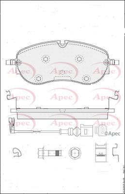 APEC PAD2495 - Тормозные колодки, дисковые, комплект abcparts.ee