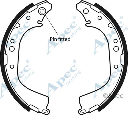 APEC SHU497 - Комплект тормозных колодок, барабанные abcparts.ee