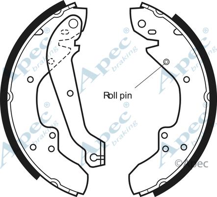 APEC SHU312 - Комплект тормозных колодок, барабанные abcparts.ee
