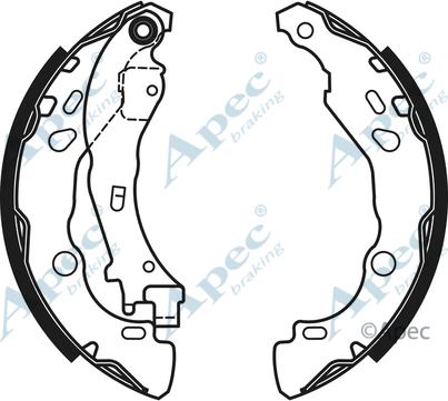 APEC SHU719 - Комплект тормозных колодок, барабанные abcparts.ee