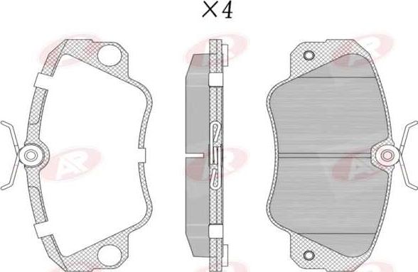 AP-SA 5AP449 - Тормозные колодки, дисковые, комплект abcparts.ee