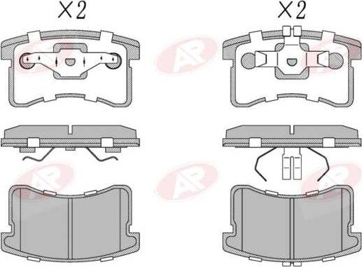 AP-SA 5AP458 - Тормозные колодки, дисковые, комплект abcparts.ee