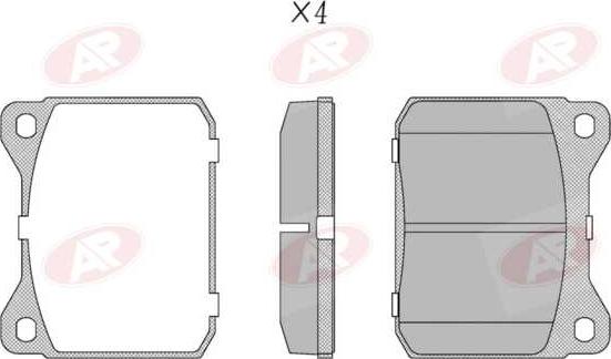 AP-SA 5AP401 - Тормозные колодки, дисковые, комплект abcparts.ee