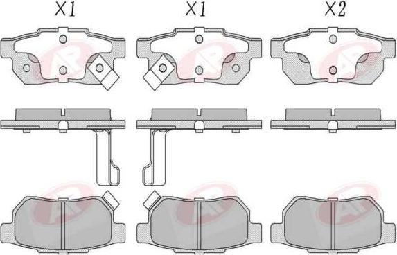 AP-SA 5AP506 - Тормозные колодки, дисковые, комплект abcparts.ee