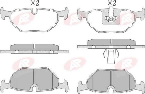 AP-SA 5AP650 - Тормозные колодки, дисковые, комплект abcparts.ee