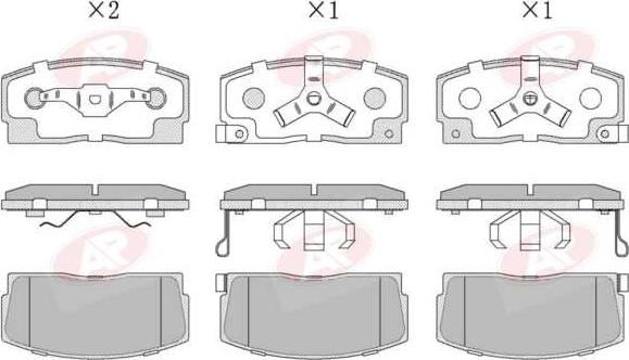 AP-SA 5AP055 - Тормозные колодки, дисковые, комплект abcparts.ee