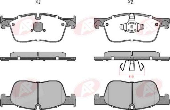 AP-SA 5AP1965 - Тормозные колодки, дисковые, комплект abcparts.ee