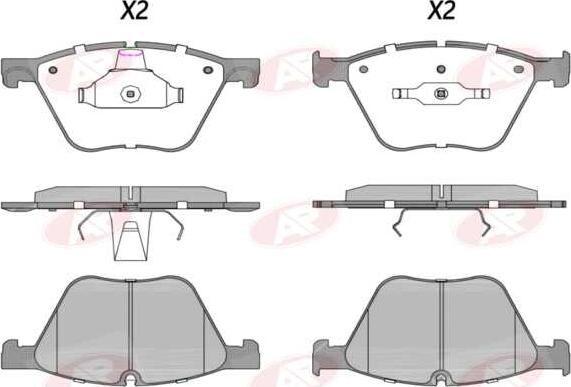AP-SA 5AP1908 - Тормозные колодки, дисковые, комплект abcparts.ee