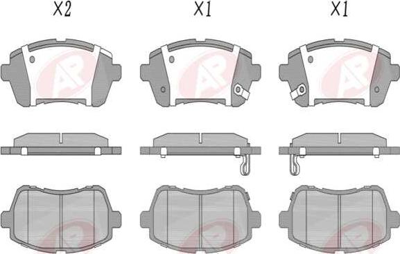 AP-SA 5AP1464 - Тормозные колодки, дисковые, комплект abcparts.ee