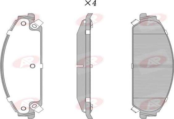 AP-SA 5AP1401 - Тормозные колодки, дисковые, комплект abcparts.ee