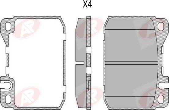 AP-SA 5AP211 - Тормозные колодки, дисковые, комплект abcparts.ee