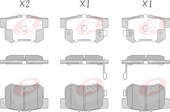 AP-SA 5AP1423 - Тормозные колодки, дисковые, комплект abcparts.ee