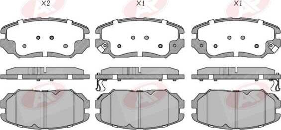 AP-SA 5AP1598 - Тормозные колодки, дисковые, комплект abcparts.ee
