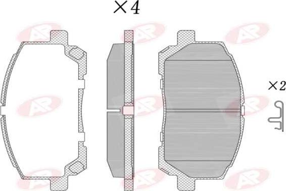 AP-SA 5AP1516 - Тормозные колодки, дисковые, комплект abcparts.ee