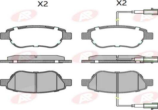 AP-SA 5AP1656 - Тормозные колодки, дисковые, комплект abcparts.ee