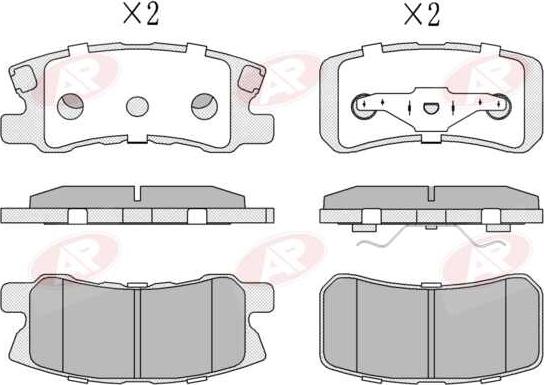 AP-SA 5AP1639 - Тормозные колодки, дисковые, комплект abcparts.ee