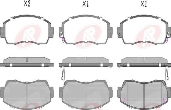 AP-SA 5AP1634 - Тормозные колодки, дисковые, комплект abcparts.ee