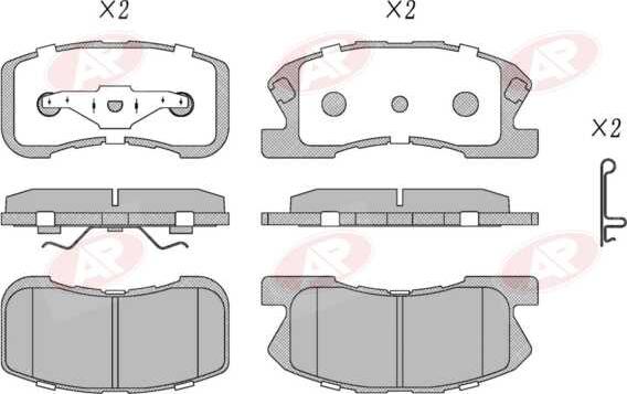 AP-SA 5AP1042 - Тормозные колодки, дисковые, комплект abcparts.ee
