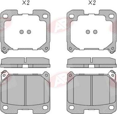 AP-SA 5AP1052 - Тормозные колодки, дисковые, комплект abcparts.ee