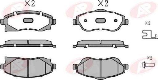 AP-SA 5AP1004 - Тормозные колодки, дисковые, комплект abcparts.ee