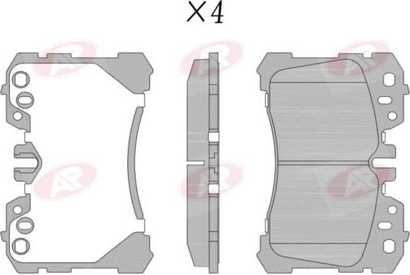 AP-SA 5AP1848 - Тормозные колодки, дисковые, комплект abcparts.ee