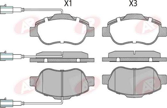 AP-SA 5AP1263 - Тормозные колодки, дисковые, комплект abcparts.ee