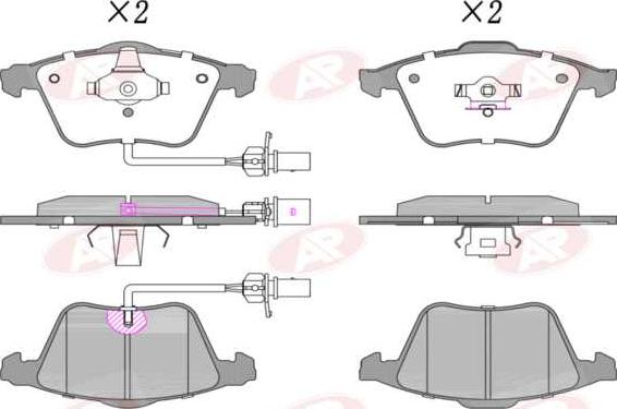 AP-SA 5AP1239 - Тормозные колодки, дисковые, комплект abcparts.ee