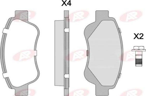 AP-SA 5AP1235 - Тормозные колодки, дисковые, комплект abcparts.ee