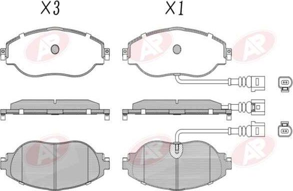 AP-SA 5AP1734 - Тормозные колодки, дисковые, комплект abcparts.ee