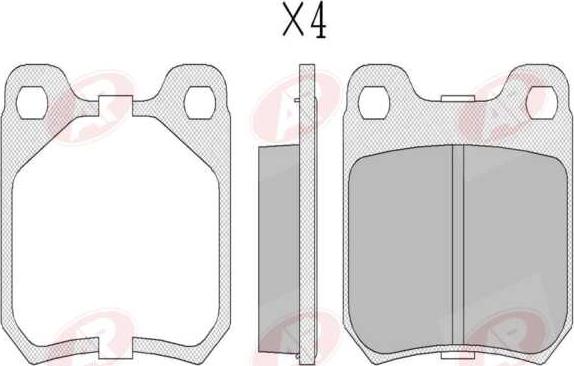AP-SA 5AP206 - Тормозные колодки, дисковые, комплект abcparts.ee
